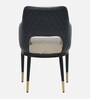 Jordi Arm Chair In Cream And Dark Grey Leatherette With Black Powder Coated Base