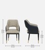 Jordi Arm Chair In Cream And Dark Grey Leatherette With Black Powder Coated Base