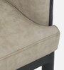 Jordi Arm Chair In Cream And Dark Grey Leatherette With Black Powder Coated Base