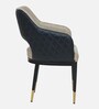 Jordi Arm Chair In Cream And Dark Grey Leatherette With Black Powder Coated Base