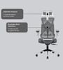 Jordi Breathable Mesh Ergonomic Chair with 2D Armrests & Adjustable Support in Grey Colour