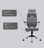 Jordi Breathable Mesh Ergonomic Chair with 2D Armrests & Adjustable Support in Grey Colour
