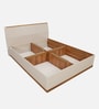 Josefa King Size Bed In Natural Teak Wood Finish With Box Storage