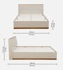 Josefa Queen Size Bed In Natural Teak Wood Finish With Box Storage