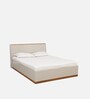 Josefa Queen Size Bed In Natural Teak Wood Finish With Box Storage