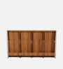 Josefa Queen Size Bed In Natural Teak Wood Finish With Box Storage