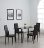 Joseph Metal 4 Seater Dining Set in Choco Brown Finish