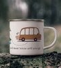 Journey Enamel Printed White 350ml Stainless Steel Coffee Mug