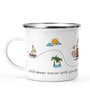 Journey Enamel Printed White 350ml Stainless Steel Coffee Mug