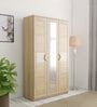 Jovana 3 Door Wardrobe In Santano Oak Colour With Drawer & Full Length Mirror