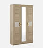 Jovana 3 Door Wardrobe In Santano Oak Colour With Drawer & Full Length Mirror