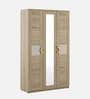 Jovana 3 Door Wardrobe In Santano Oak Colour With Drawer & Full Length Mirror
