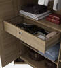 Jovana 3 Door Wardrobe In Santano Oak Colour With Drawer & Full Length Mirror
