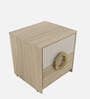 Jovana Bedside Table In Santano Oak & Bamboo Flute Colour In Melamine Finish