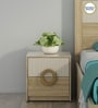 Jovana Bedside Table In Santano Oak & Bamboo Flute Colour In Melamine Finish