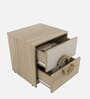 Jovana Bedside Table In Santano Oak & Bamboo Flute Colour In Melamine Finish
