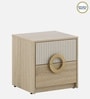 Jovana Bedside Table In Santano Oak & Bamboo Flute Colour In Melamine Finish