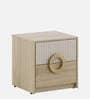 Jovana Bedside Table In Santano Oak & Bamboo Flute Colour In Melamine Finish