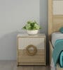 Jovana Bedside Table In Santano Oak & Bamboo Flute Colour In Melamine Finish