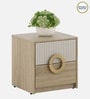 Jovana Bedside Table In Santano Oak & Bamboo Flute Colour In Melamine Finish
