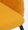 Jovanna Arm Chair In Floral Print and Yellow Colour Velvet Fabric With Black Powder Coated Base