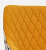 Jovanna Arm Chair In Floral Print and Yellow Colour Velvet Fabric With Black Powder Coated Base