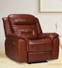 Joy Half Leather 1 Seater Motorized Recliner In Chestnut Tan Colour