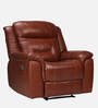 Joy Half Leather 1 Seater Motorized Recliner In Chestnut Tan Colour