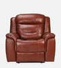 Joy Half Leather 1 Seater Motorized Recliner In Chestnut Tan Colour
