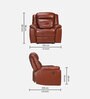 Joy Half Leather 1 Seater Motorized Recliner In Chestnut Tan Colour