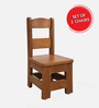 Joy&Me Solid Wood Kids Study Chair in Brown Colour (Set Of 2)