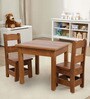 Joy&Me Solid Wood Kids Study Chair in Brown Colour, (Set of 4)