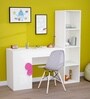 Joy Ride Study Table In White & Pink Colour