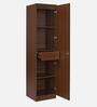 Joyce 1 Door Wardrobe With Mirror in Classic Walnut Finish