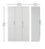 Joyce 3 Door Wardrobe In Frosty White Finish