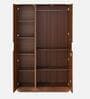 Joyce 3 Door Wardrobe With Mirror & Locker in Classic Walnut Finish