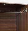 Joyce 3 Door Wardrobe With Mirror & Locker in Classic Walnut Finish