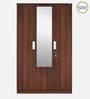Joyce 3 Door Wardrobe With Mirror & Locker in Classic Walnut Finish