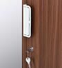 Joyce 3 Door Wardrobe With Mirror & Locker in Classic Walnut Finish