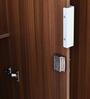 Joyce 3 Door Wardrobe With Mirror & Locker in Classic Walnut Finish