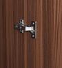Joyce 3 Door Wardrobe With Mirror & Locker in Classic Walnut Finish