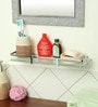 Frosted Glass Bathroom Shelf In Chrome (L: 15, W: 5, H: 0.8 Inches)