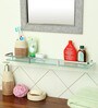 Frosted Glass Bathroom Shelf In Chrome (L: 21, W: 5, H: 0.08 Inches)