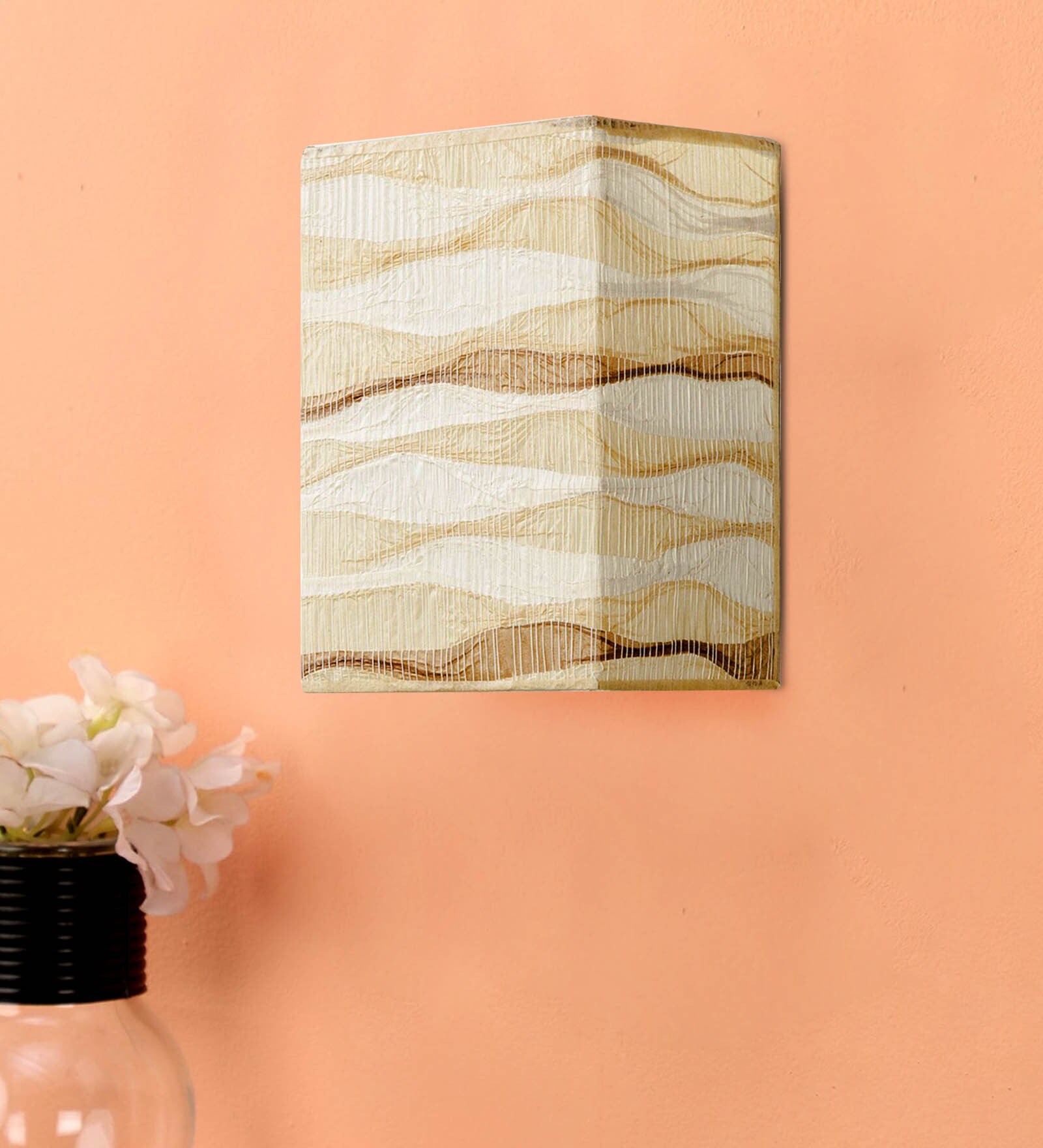 Brick Gold Woven Paper Wall Light