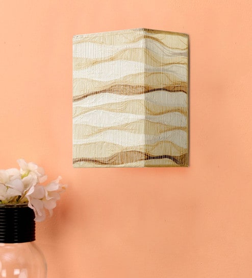 Brick Gold Woven Paper Wall Light
