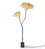 Gingko Gold Banana Fibre Paper Shade Floor Lamp With Grey Base