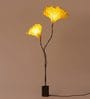 Gingko Gold Banana Fibre Paper Shade Floor Lamp With Grey Base