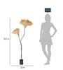 Gingko Gold Banana Fibre Paper Shade Floor Lamp With Grey Base