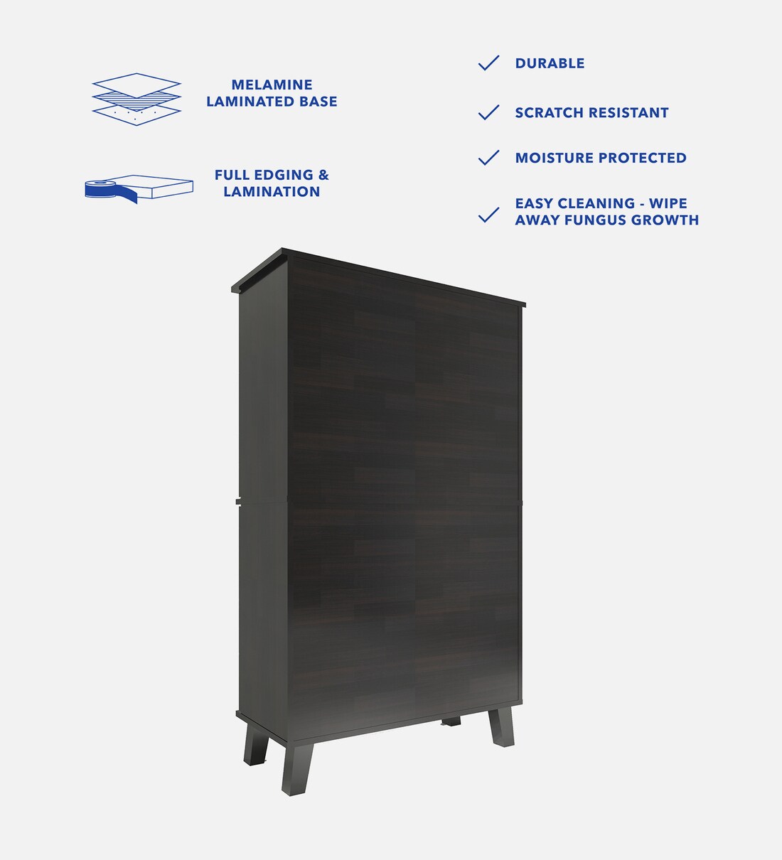 Buy Juhani 4 Door Shoe Cabinet in Wenge Finish at 3% OFF by