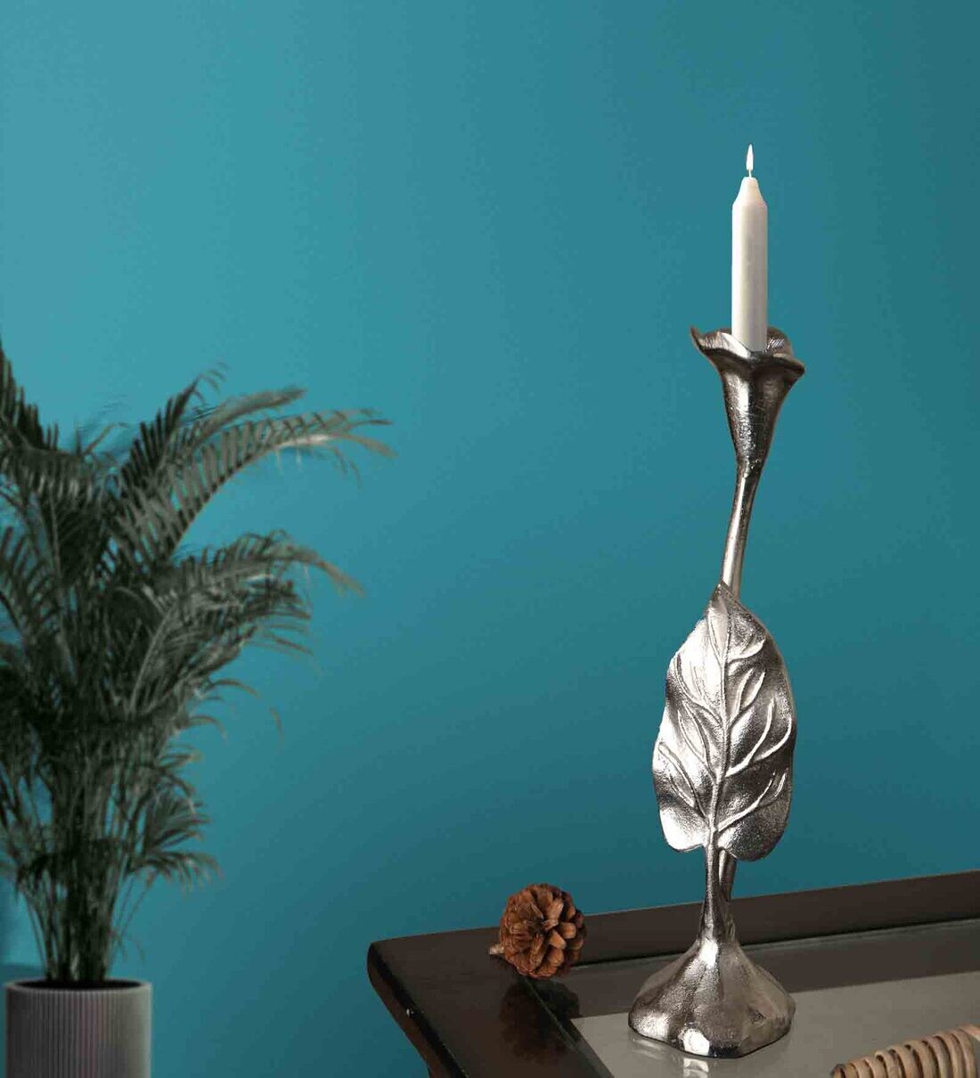 Buy Jules Leaves Small Aluminium Candle Holder Online Candle Holders
